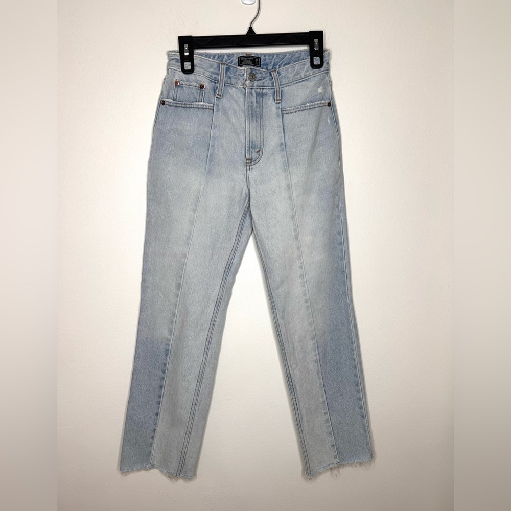 Abercrombie Annie High Rise Ankle Straight Jeans 26/2r Raw Hem Boho Festival